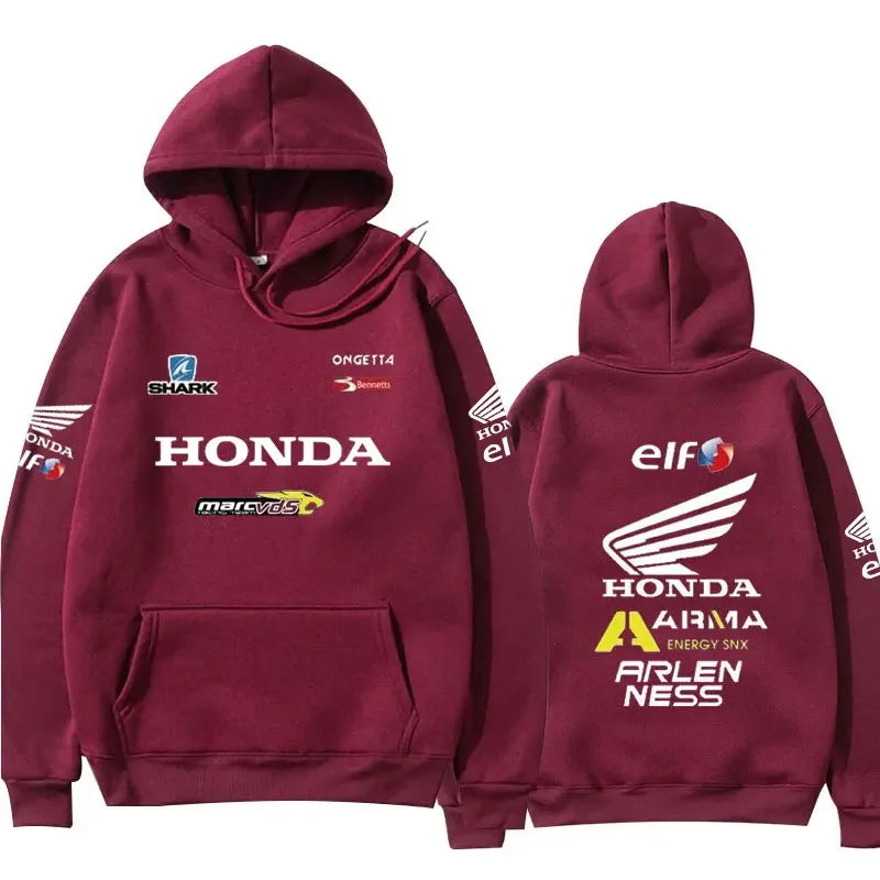 Honda Logo Motorcycle Hoodie Outdoor Riding Jacket, Honda Motorcycle Race, All-season Fan Clothing, Men's Wear