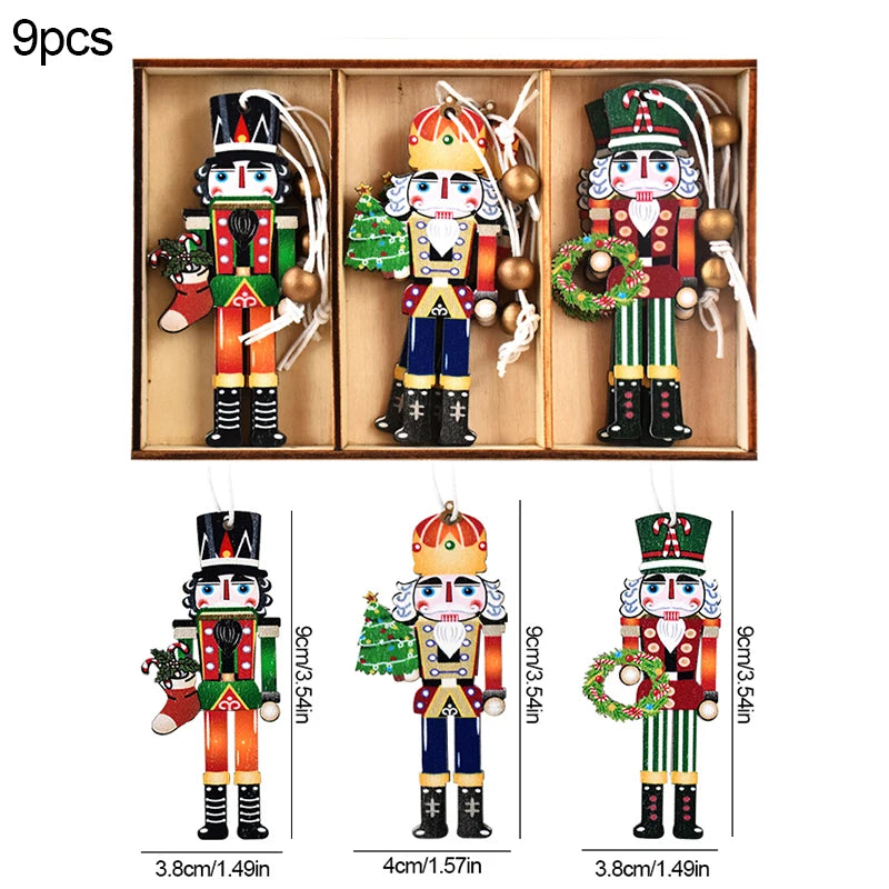 Christmas Wooden Pendants Gingerbread Man Gnomes Xmas Tree Hanging Oranment 2024 Noel Navidad Decorations for Home New Year Gift