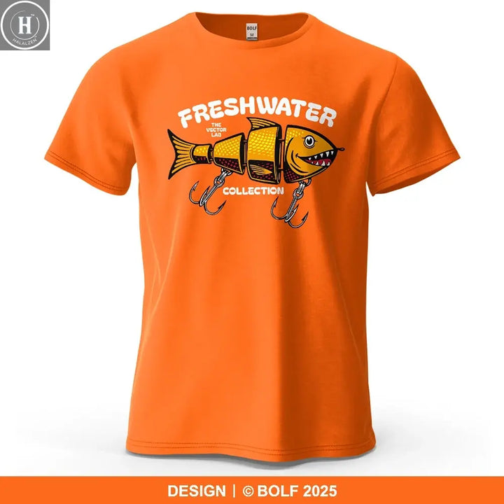 Fishing Lure Pattern Printed Men's T-Shirt 100% Cotton Oversized Fishing Hobby Graphic Tees for Women Tops Tees Streetwear HALALZEN