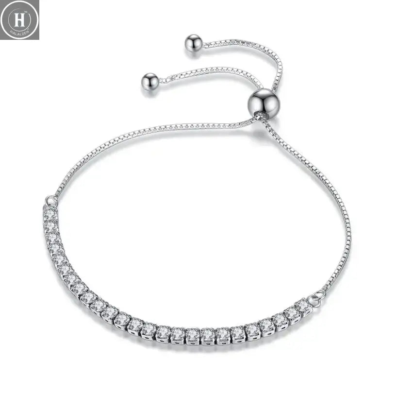 Real 3MM D VVS Moissanite Tennis Bracelet Passes Diamond Sparkling Test Solid S925 Jewelry Wedding Women Gift HALALZEN