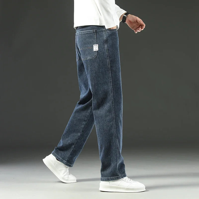 2025 New Style Y2 Spring and Autumn Loose Jeans Men's Baggy Straight Wide Leg Business Casual Pants Brand Men's Clothing