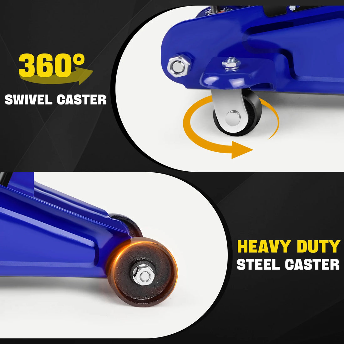 DayPlus Hydraulic Trolley Floor Jack 2 Ton Portable Heavy Duty Car Lift with Carry Case Steel handle Profile Tyre Repair Tools