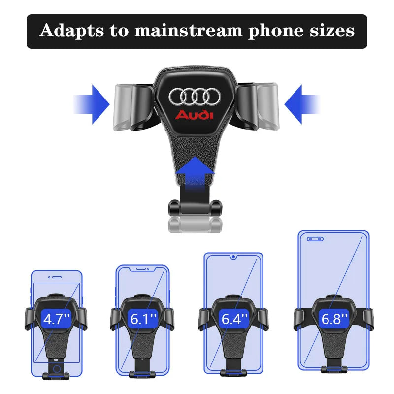 Gravity Car Phone Holder Air Vent GPS Stand Accessories For Audi A1 A2 A3 A4 A5 A6 A7 A8 Q1 Q2 Q3 Q4 Q5 Q6 Q7 Q8 Quattro TT S5