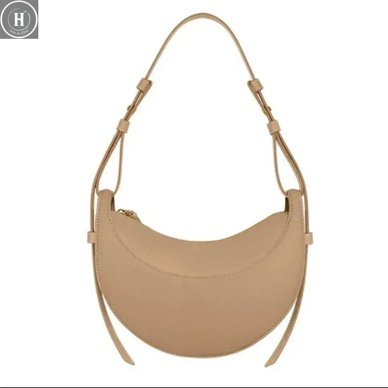 2025 Sac en forme de croissant, sac à bandoulière à fermeture éclair au design de niche HALALZEN