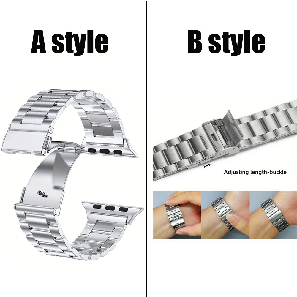 Classic stainless steel Correa for apple watch 10 46mm 42mm band Ultra 2 49mm 9 8 7 6 5 4 se 45mm 44mm 41mm 40mm 3 38mm strap