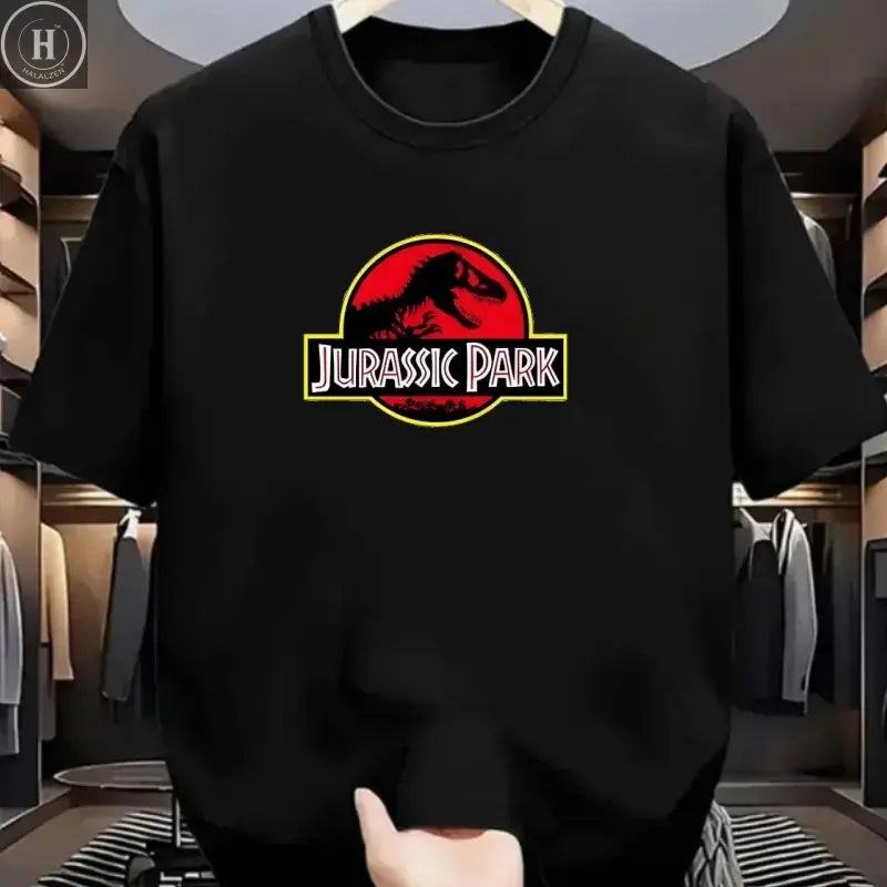 2025 Jurassic Park T-shirt Women 100% Cotton Printed T-shirt Casual Funny Shirt "Jurassic World" Short-sleeved Cool T-shirt Tops HALALZEN