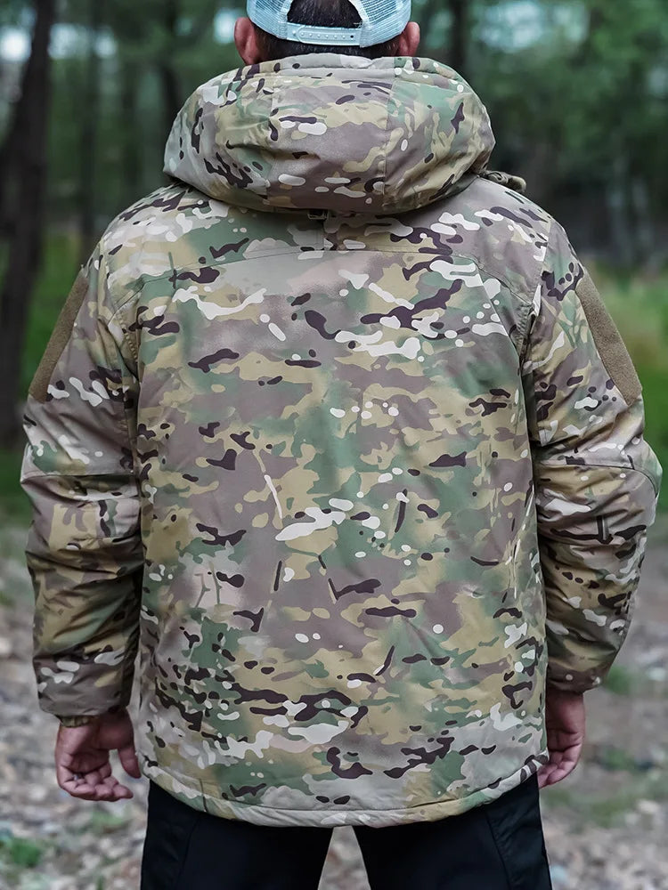 2.0 Upgrades Tactical Jacket Men Outdoor Hiking Windproof Warm Hooded Windbreaker Coat Camo Cotton Clothes Winter Jackets Male