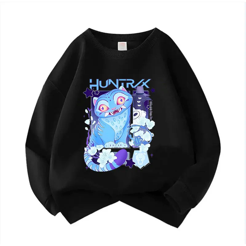 KPop Demon Hunters HUNTRIX Pirnt Hoodie Autumn Long Sleeve Tops Women's Clothing Sweatshirts
