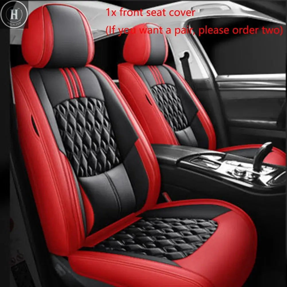 SOGLOTY Four Season Car Seat Cover PU Leather Seat Cushion Universal Breathable Seats Cover Protector Pad Interior Accessories HALALZEN