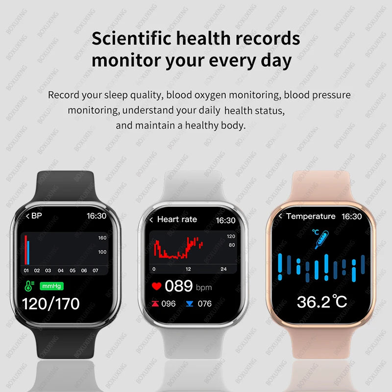 New AMOLED 2.05" HD Screen Smart Watch Women Series 9 Custom Dial 500+ Wireless Charging Men Smartwatch For Apple Watch IW9 IW10