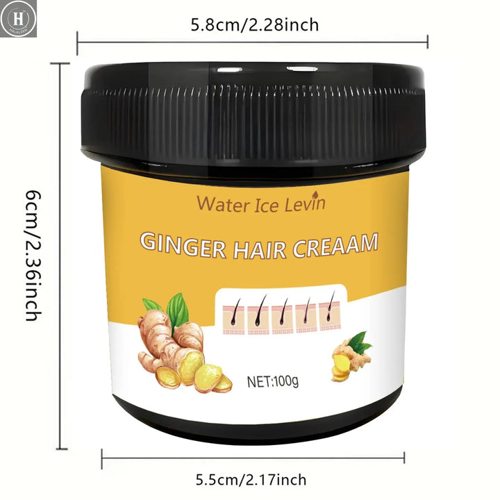 Ginger Scented Hair Cream, Moisturizing Scalp Massage Conditioner with Natural Ginger Extract, Nourishing and Soothing Dry Hair, Suitable for Normal Hair Types HALALZEN