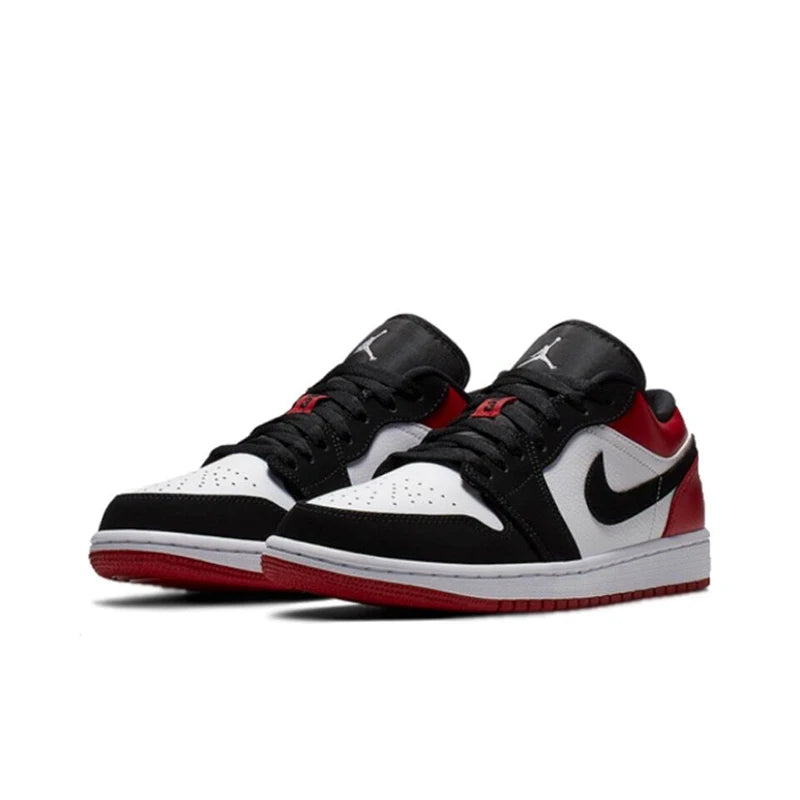 Original Air Jordan 1 low "Red Anti-Slip Low Top Retro Basketball Shoes Men's Sneakers