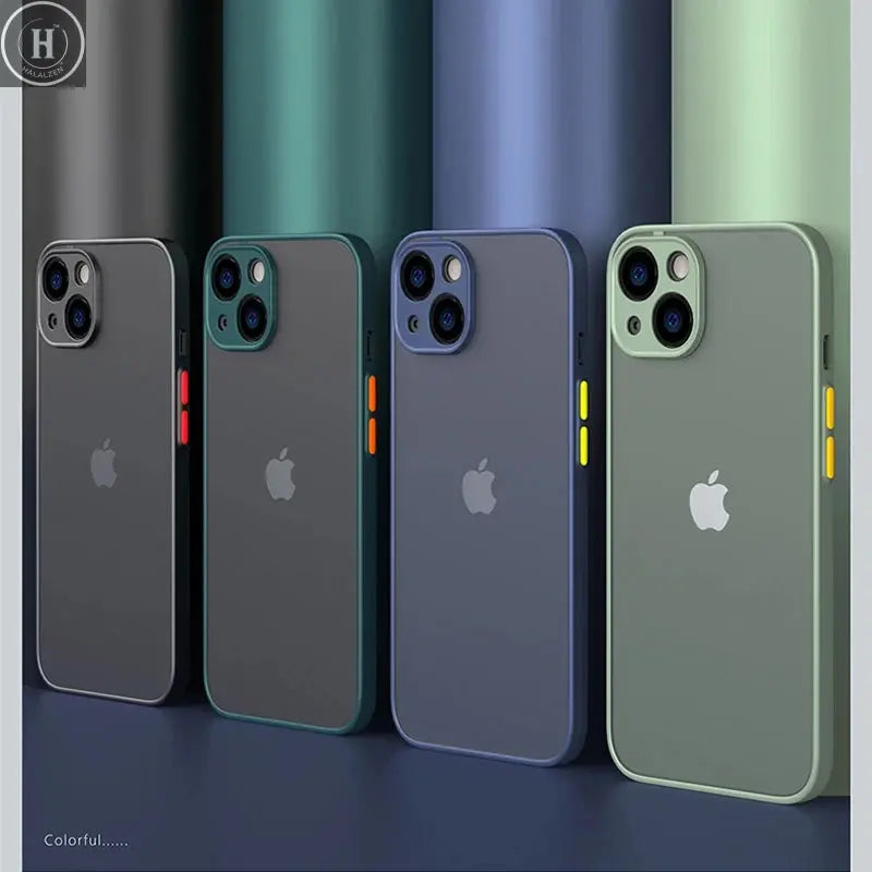 New Armor Bumper Shockproof Phone Case For iPhone 15 11 12 13 Mini 14 Pro XR X Xs Max 7 8 Plus SE 2020 Silicone Hard Cover Capa Halalzen UK