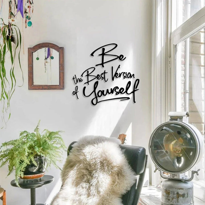 1pc Metal Wall Art with Get Shit Done Quote - Black and White Wall Decor for Bedroom, Living Room, Bathroom - Metal Art Wall