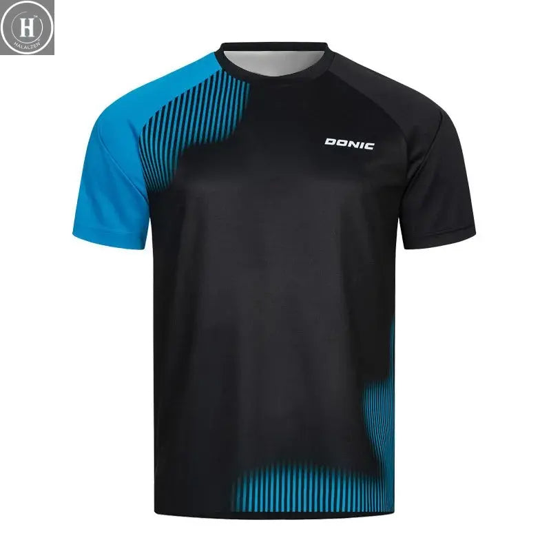 New Men's Table Tennis T-Shirt with 3D Print Men's Summer Breathable Badminton T-Shirt Table Tennis Short-Sleeved Quick-Dry Top HALALZEN