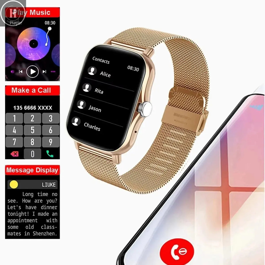 2026 New Multifunctional Smart Watch Men & Women Bluetooth Connected Phone Music Fitness Sports Bracelet Sleep Monitor watch HALALZEN