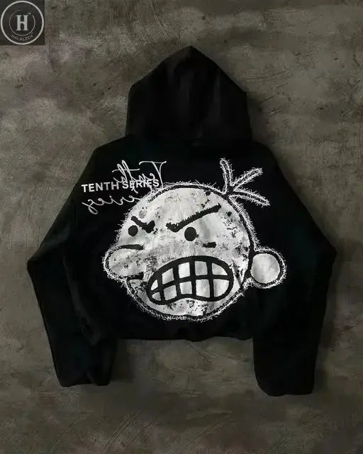 American Hoodie Y2K Clothes Mens Womens Harajuku Gothic Cartoon Graphic Print Oversized Pullover Hoodie Sweatshirt Jacket HALALZEN