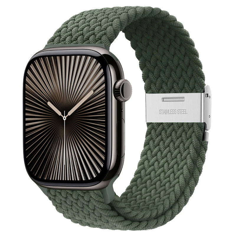 Strap For Apple watch band 46mm 45mm 44mm 49mm 40mm 41mm 42mm Braided loop correa bracelet iWatch series 10 8 9 7 5 se 6 4 Ultra