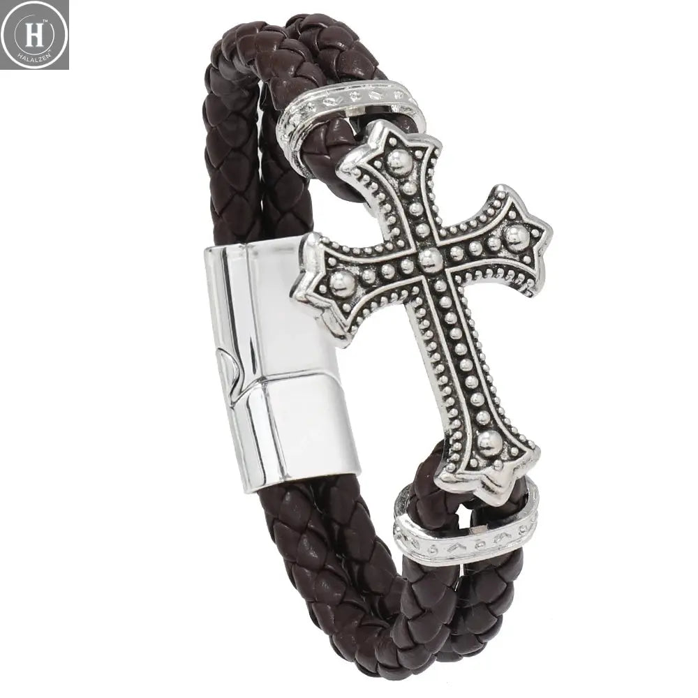 Hip-hop rock jewelry bracelets bangles fashion guitar PU leather bracelet for men HALALZEN