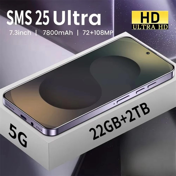 Cellphones Case For SMS 25 Ultra Mobile Phones 5G Dual Sim Android 14 Cell Phone Cases For Smartphone 22GB+2TB  7800mAh Cover