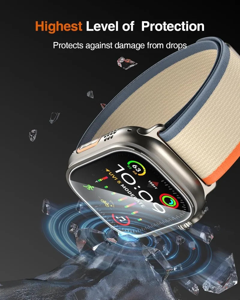 5Pcs HD Tempered Glass For Apple Watch Ultra 2 49mm Accessories Anti-Scratch Waterproof Screen Protector For iWatch Ultra 49 mm
