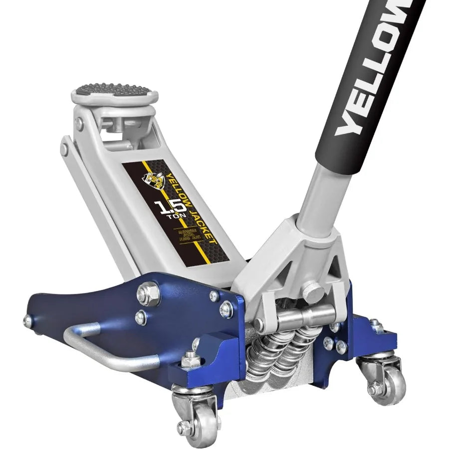 1.5 Ton Hydraulic Floor Jack with Low Profile Design for Automotive Repair and Maintenance Lightweight Aluminum and Steel Const