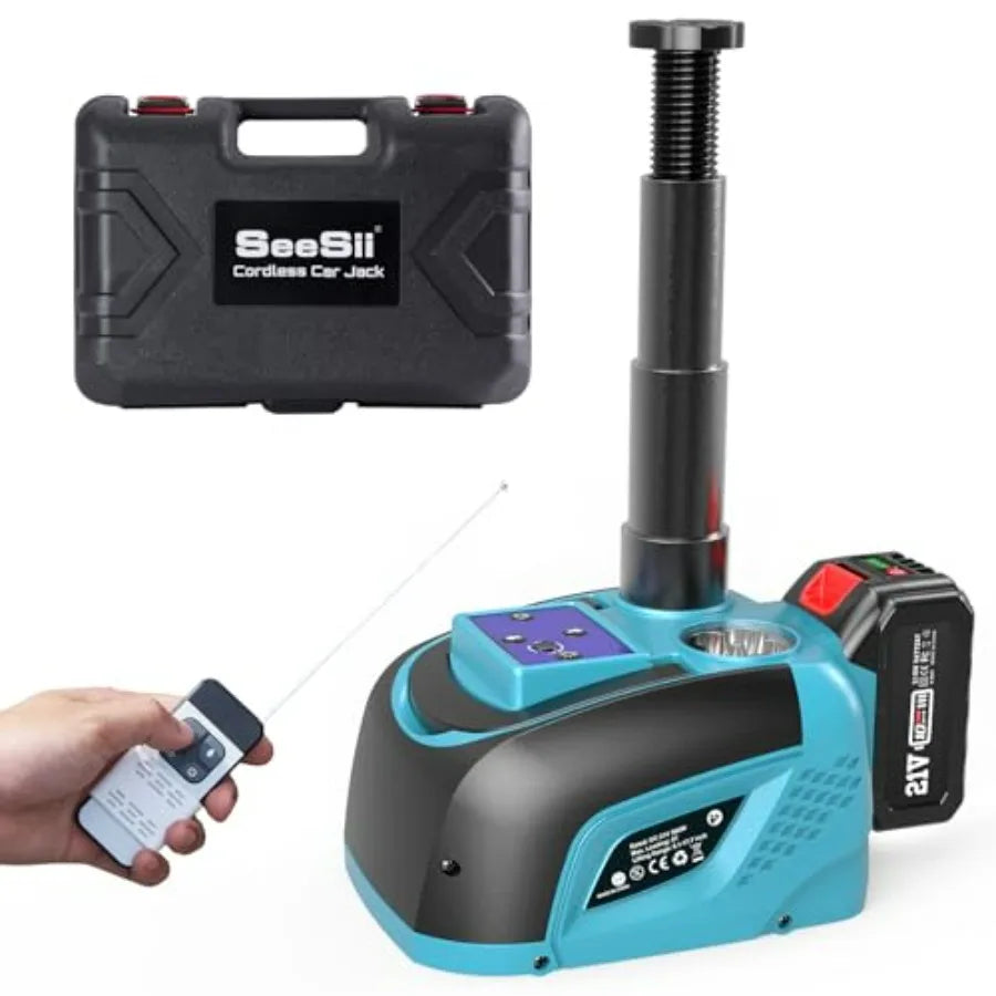 Electric Car Jack Battery-Powered, 5Ton 21V Cordless Car Hydraulic Jack with 4.0Ah Battery & Remote Control, Portable Emergency