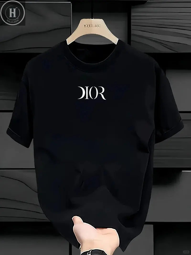 New Summe Luxury Brand T-shirt Pure Cotton Flat Print Large Size Round Neck Short Sleeve Men's and Women's Top T-shirt HALALZEN