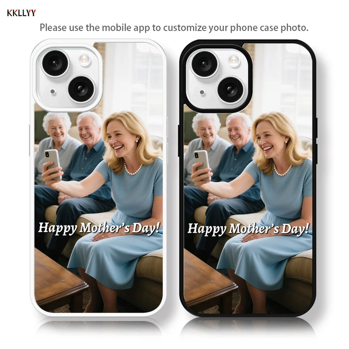 Magnetic Pattern Customized Acrylic Phone Case For iPhone16 15 14 13 12 11 Pro Max XS Shockproof birthday Mother's Day gift