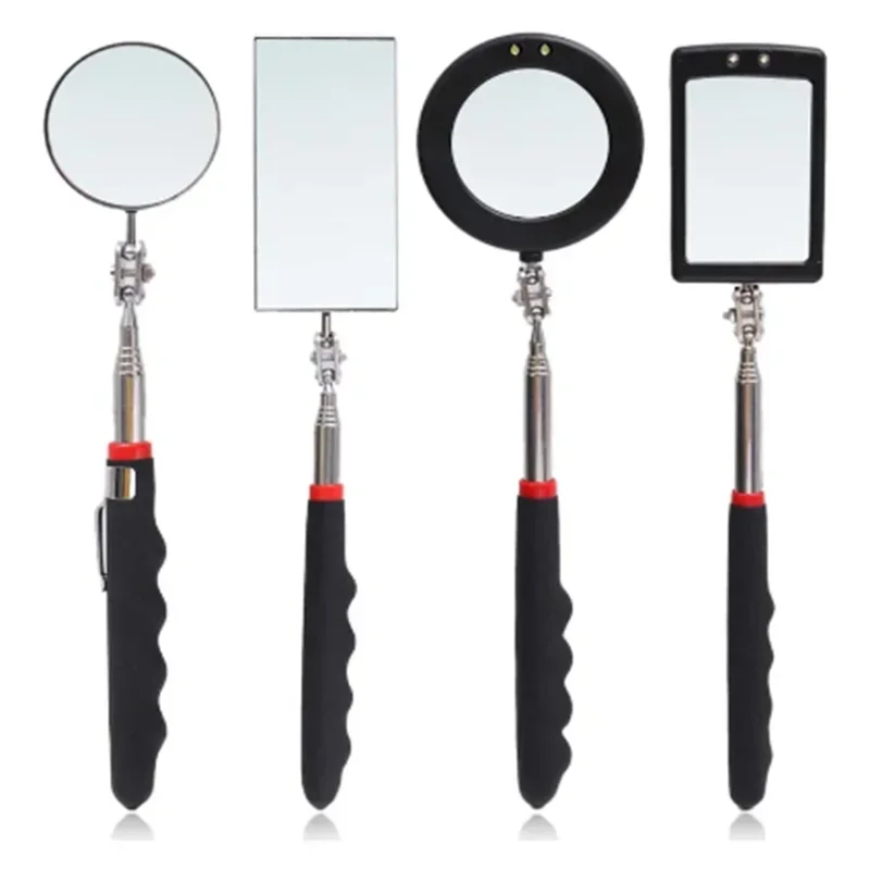 Inspection Mirror LED Light Telescoping Mirrors 360 Rotation Mechanic Tools Magnetic Mirror Telescopic Handle Repairing Tools