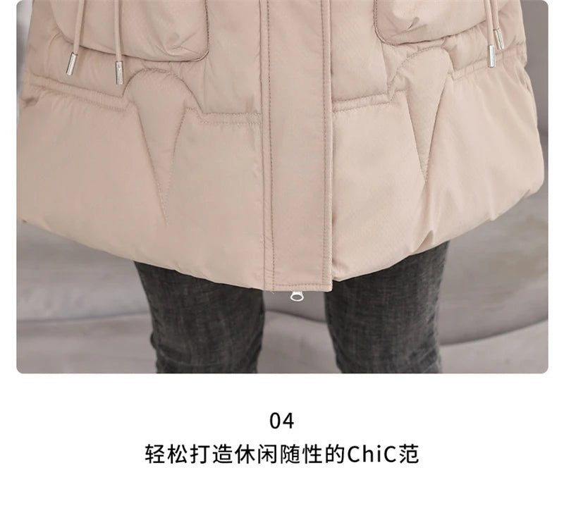 Winter Jacket Women's Parka Coat 2024 New Long Coat Down Snow Wear Outerwear Female Hooded Waterproof Cotton Padded Puffer Parka