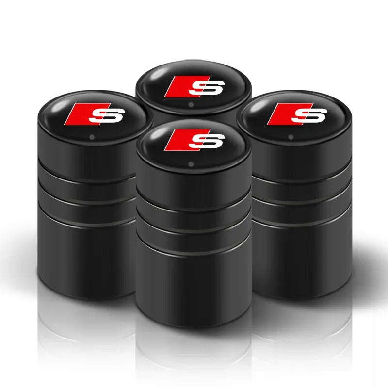 Car Tire Valve caps Emblem metal Cap Case For Audi sline S3 S4 TT Q2 Q3 Q5 Q7 Q8 A3 A4 A5 A6 A7 R8 B5 B6 accessories Car Styling