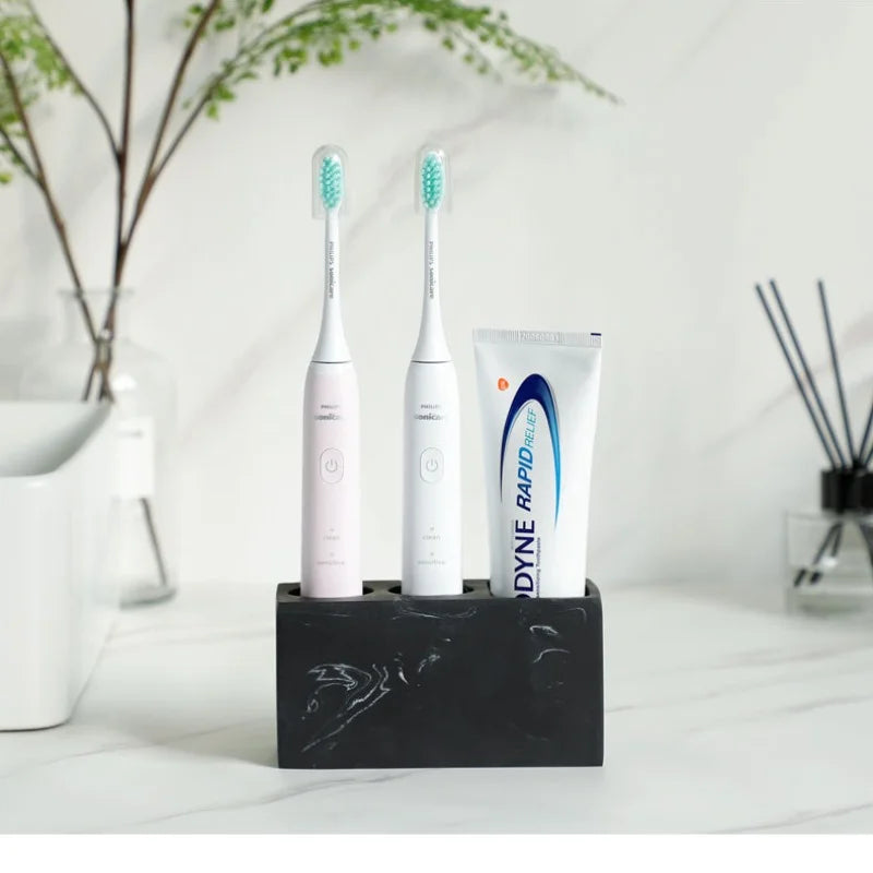 Marble Pattern Resin Toothbrush Rack