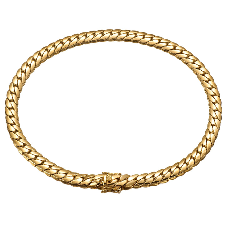 Hip Hop Bling 18K Gold-plated Cuban Link Chain Necklaces Tank Chain Men's Whip Chain Necklace Men Rapper Jewelry