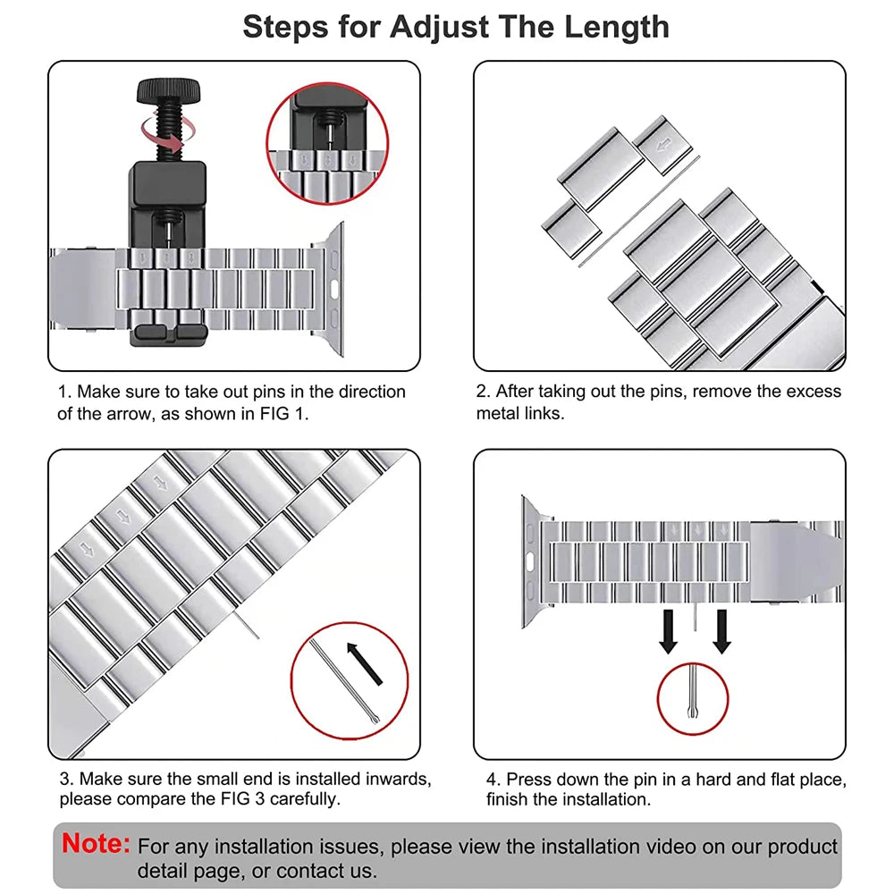 Classic stainless steel Correa for apple watch 10 46mm 42mm band Ultra 2 49mm 9 8 7 6 5 4 se 45mm 44mm 41mm 40mm 3 38mm strap