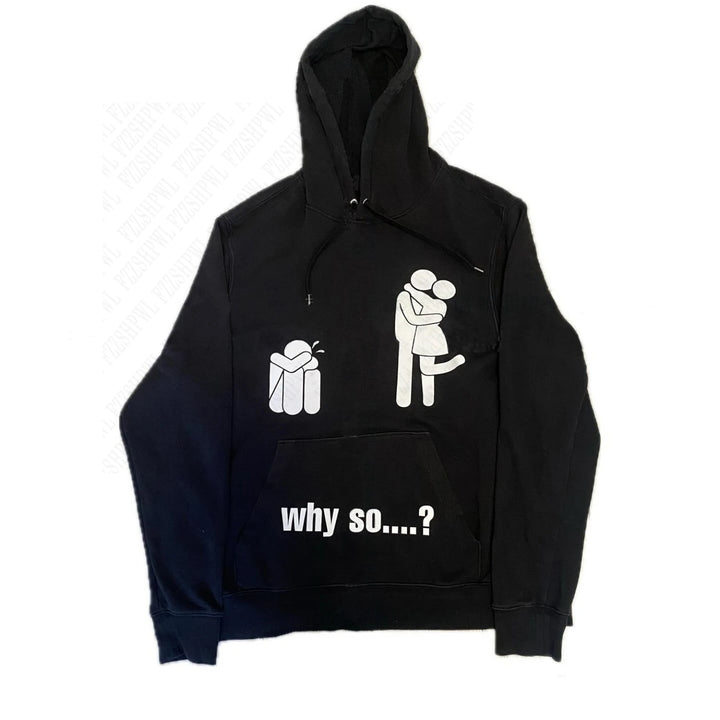 American retro y2k Harajuku street autumn and winter retro trend punk men's and women's personalized printed pullover hoodies