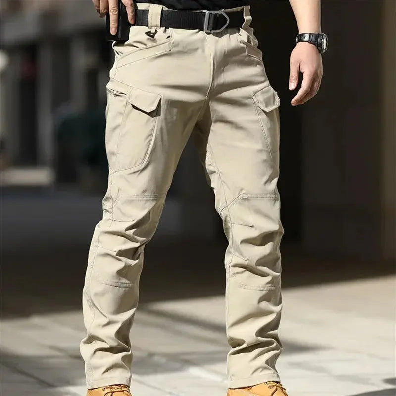 Men Fashion Cargo Pants Solid Color Multi-Pockets Waterproof Trousers Fall Casual Jogger Pants Sweatpants Halalzen UK
