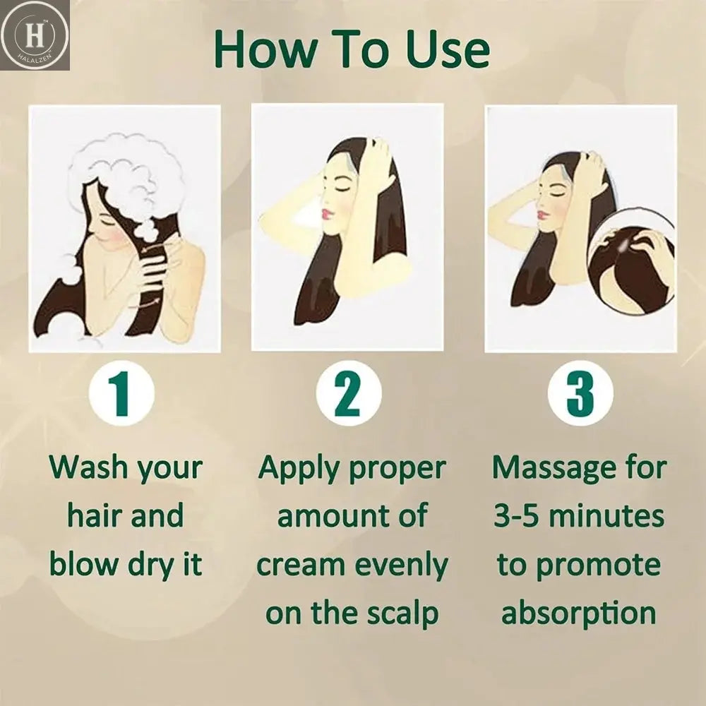 2 Pack GZE GINGER BIOTIN HAIR CREAM Hair Mask Strengthens Moisturizing For Damaged Hair HALALZEN