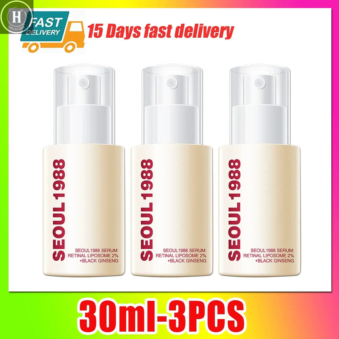 1/2/3PCS Korean SEOUL 1988 Retinol Face Serum Fade Fine Wrinkle Moisturizing Whitening Remove Spot Shrink Pores Beauty Skin Care HALALZEN