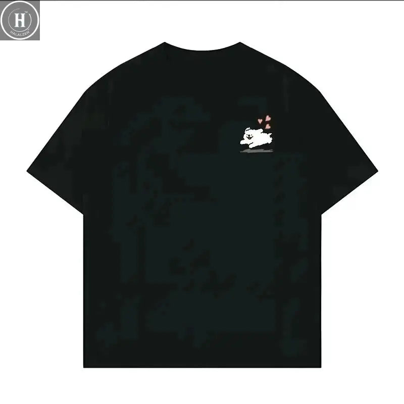 Miniso New Summer Cotton Cartoon Crayon Shin-chan Print T-Shirt Unisex Street Style Summer Fashion Casual Crew Neck Cotton Top HALALZEN