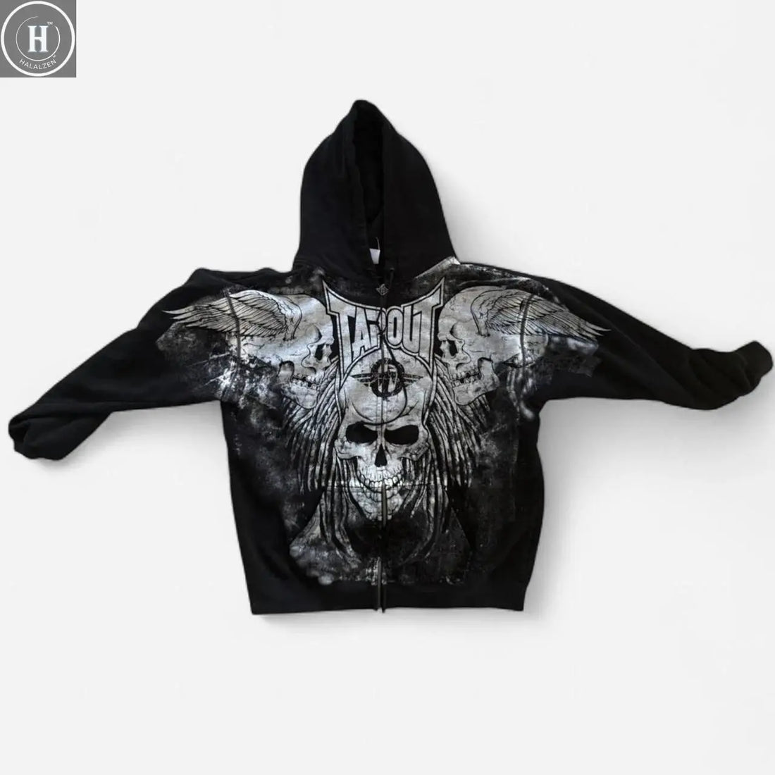 Trendy gradient tie-dye sweatshirt, personalized text print, high street style hooded cardigan, same style for men and women HALALZEN