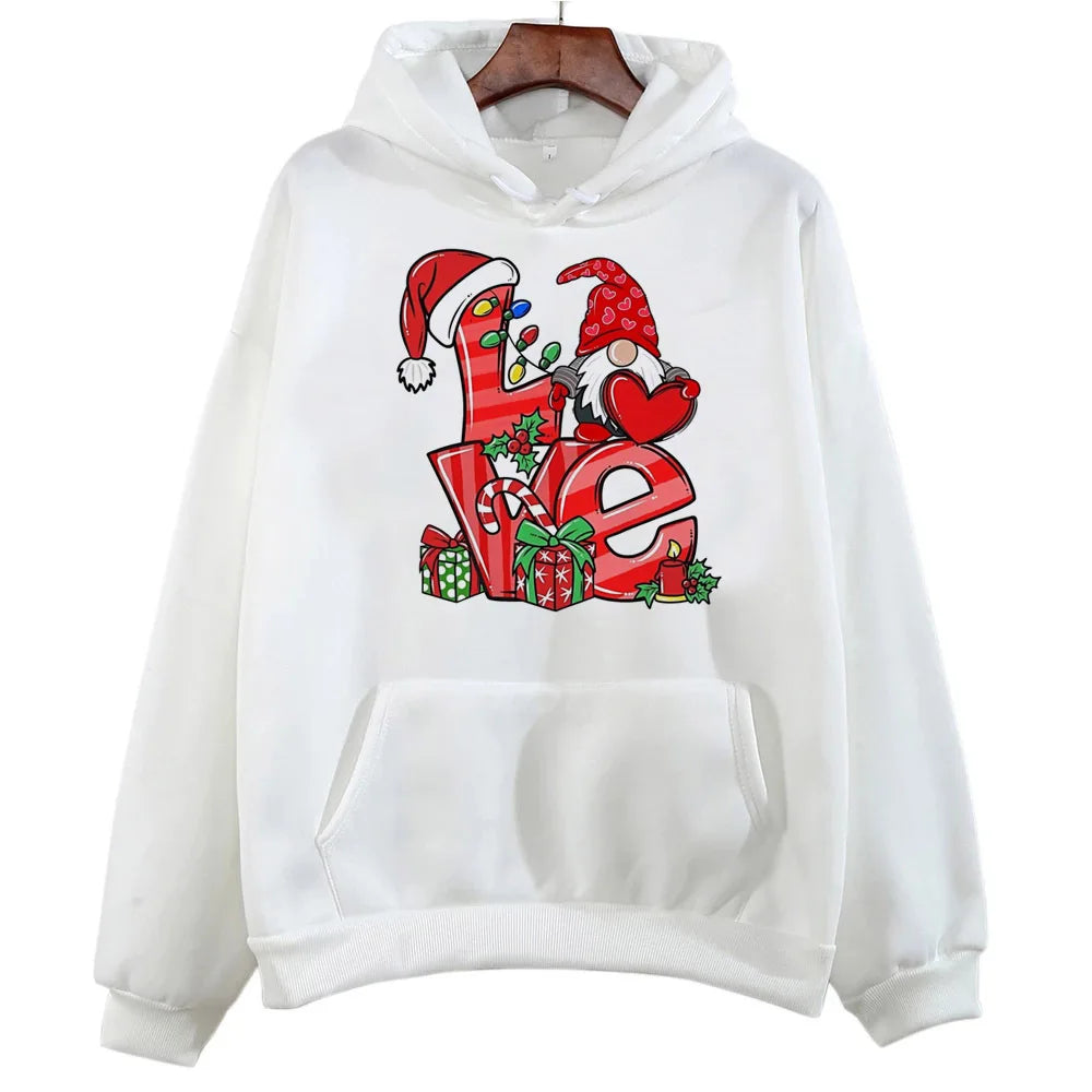Christmas hoodie graphic funny harajuku kawaii pattern Japanese women pullover comfortable anime soft fabric Japanese