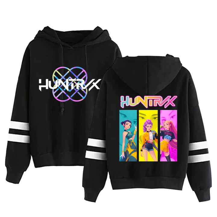 Kpop Demon Hunter Hoodies Woman Anime Huntrix Graphic Hoodie 90s Casual Winter Long Sleeve Hooded Pullovers Shoujo Clothes