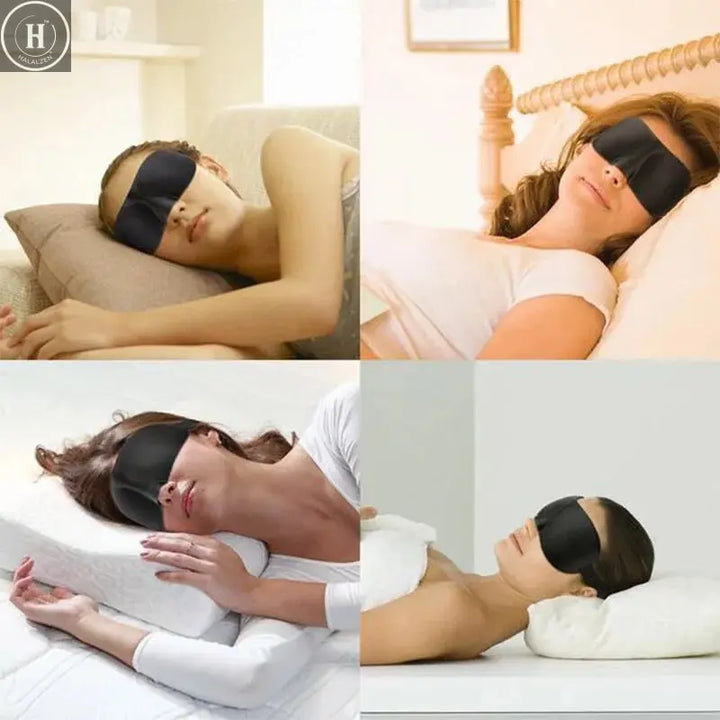 Breathable 3D Sleeping Eye Mask Strong Blackout Eye Mask Eye Mask Soft Portable Blindfold Travel Eyeshade for School Home Office HALALZEN