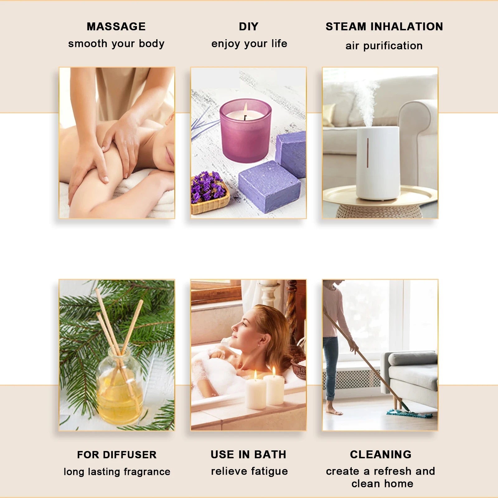 EUQEE 10ml Palo Santo Plant Essential Oil with Dropper Blue Tansy Cardamom Wintergreen Fennel Lavender  Vanilla Oil For Diffuser HALALZEN