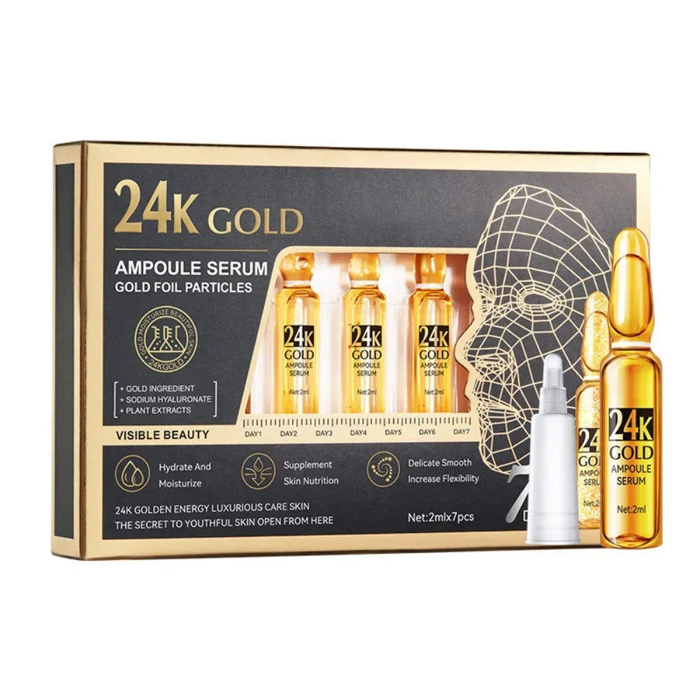 Korean 24K Gold Hyaluronic Acid Serum Protein Thread Lifting Filler Absorbable Collagen Protein Thread Vitamin C Facial Essence HALALZEN