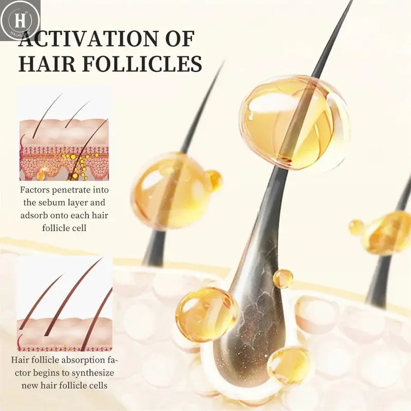 Fast Hair Growth Serum Hair Regrowth Essential Oil Anti Hair loss Repair Damaged Scalp Women Men Anti Baldness Hair Growth Care HALALZEN