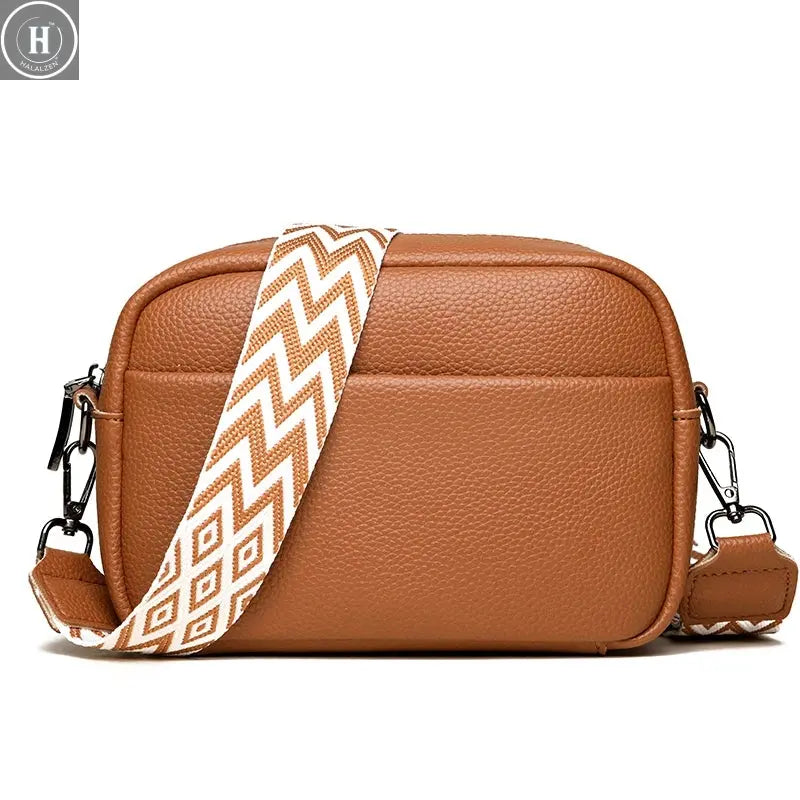 100% Genuine Leather High Quality Soft Cowhide Female Messenger Bag Sac Women Handbags Fashion Designer Brand Small Shoulder Bag HALALZEN