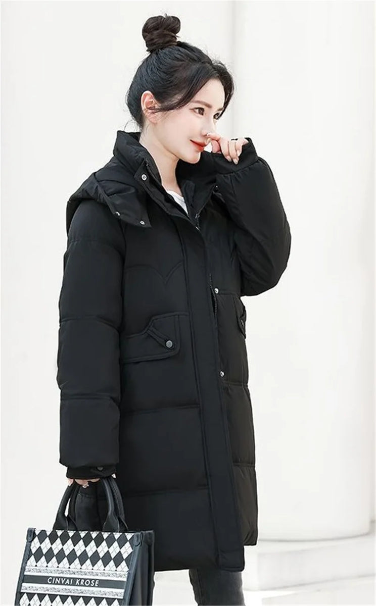 Winter Jacket Women's Parkas Coat 2023 New Long Coat Down Snow Wear Outerwear Female Hooded Waterproof Cotton Padded Parka