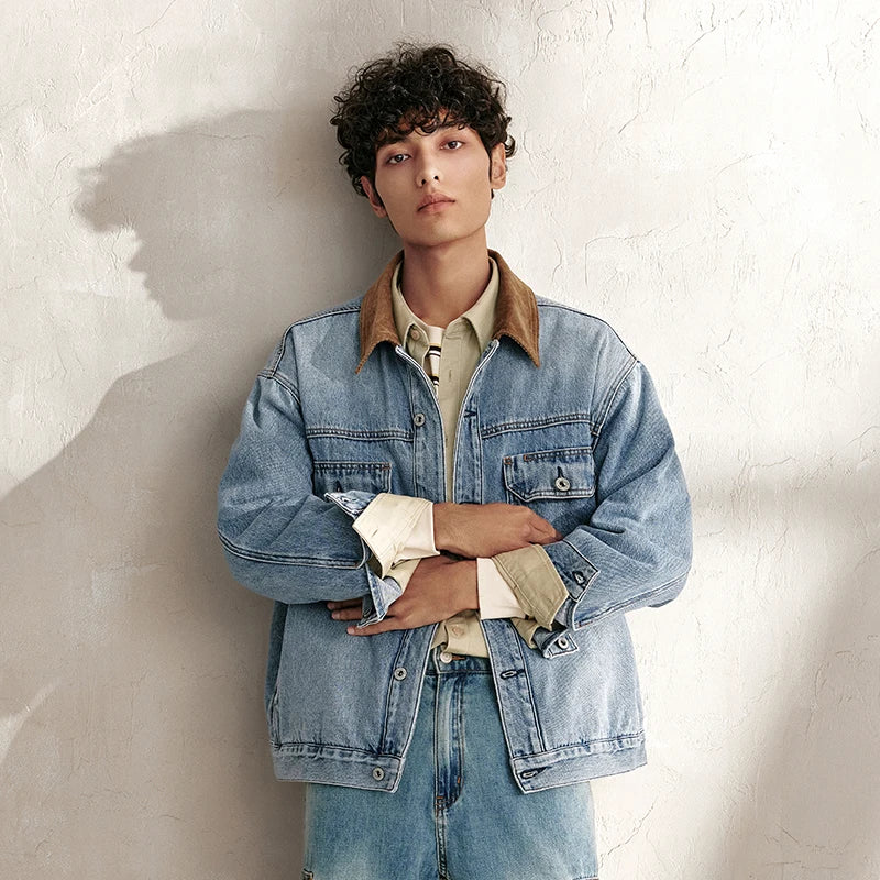 Semir Jacket Men Retro Loose Trendy Denim Jacket 2024 Autumn New